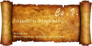 Csipán Vladimir névjegykártya
